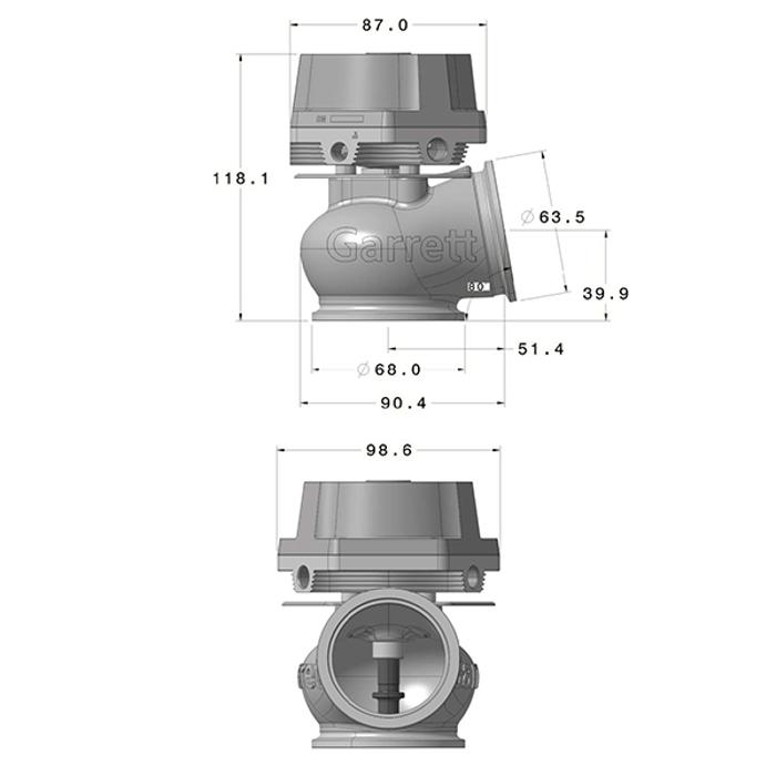 Garrett GVW Wastegate External Kit 50mm Black 14.7psi