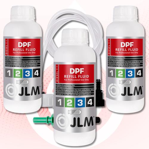 JLM Diesel DPF Refill Fluid 1ltr Kit (3pcs + Filler Cap)